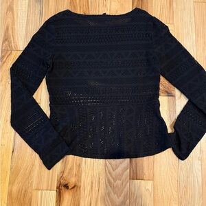 BCBG Maxima Long Sleeve Peplum Top